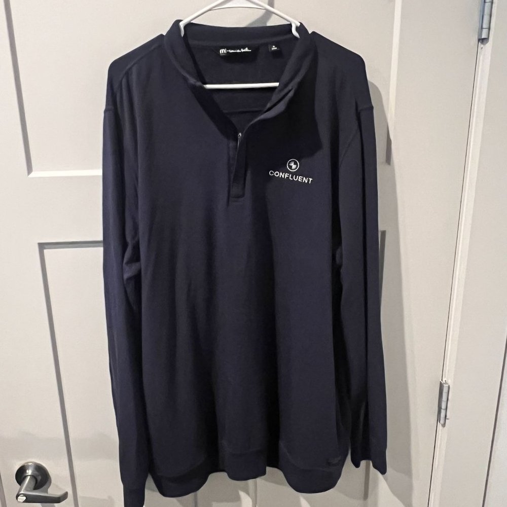 Travis Mathew Men's Pullover L Blue Long Sleeve 1/4 Zip